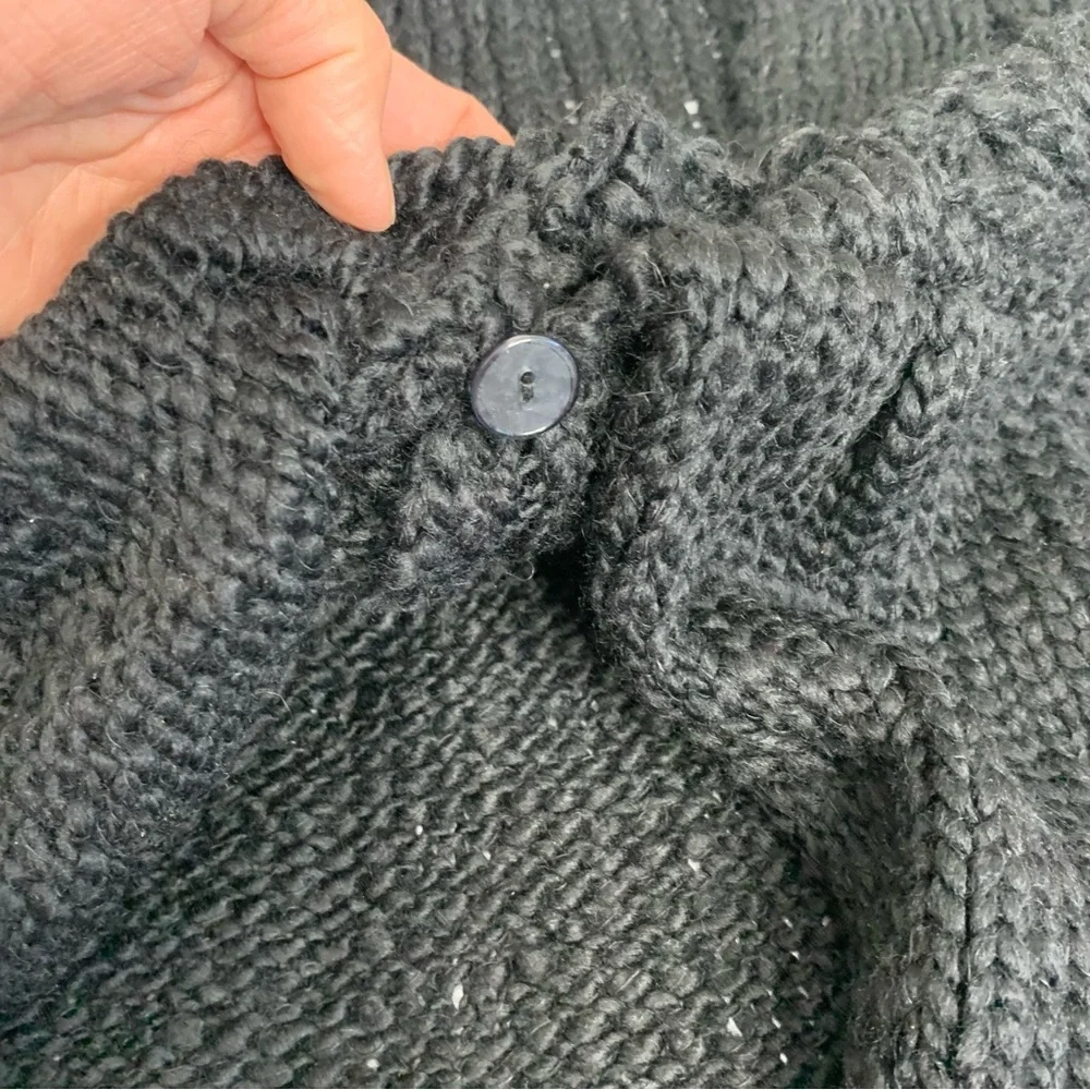 NWT Kersh Black V-Neck Chunky Knit Contemporary Cardigan Women’sSize US L - Picture 12 of 14